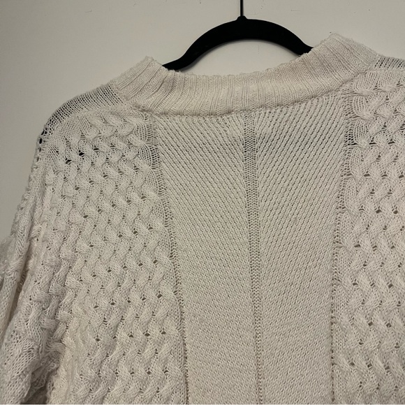 Torn by Ronny Kobo white lace up ruffle sweater - Picture 8 of 11